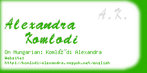 alexandra komlodi business card